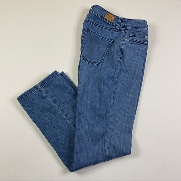 L.L. Bean BeanFlex Jeans Women's‎ 8 Bootcut Leg Favorite Fit Western Cowgirl - Picture 1 of 11